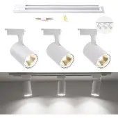 Nikcorp LED plafondlamp, spotverlichting, 3-voudig, verstelbaar, modern, wit, 30W