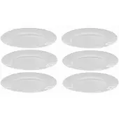 Epewex 6x Witte Glazen dinerplanken 25 cm