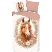 Muller Textil Pure Kinderdekbedovertrek "Kransje" - Off-Wit - (140x220 cm) - 100% Polyester
