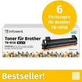 Infowerk NIEUW: Toner voor Brother TN1050, compatibel met Brother DCP 1510, HL 1110, MFC 1810, e.d., 6 stuks