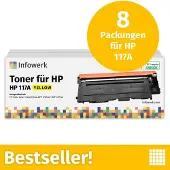 Infowerk NIEUW: Toner voor HP 117A geel, compatibel met HP ColorLaser 150, MFP-178, e.d., 8 stuks