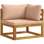 vidaXL Sectioneel hoekbank met kussens Massief Acacia Hout Naturel