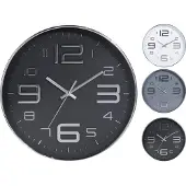 Excellent Decoratieve wandklok, 30 cm, rond, zilverkleurig