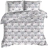 MOODIT Dekbedovertrek Odil Mia Stone Grey-200 x 200 / 220 cm | 2-Persoons