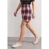 Street One Dames Minirok in wollook met ruitpatroon - Rood - 42