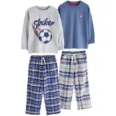 Next - Jongens - Set van 2 geweven geruite pyjama's - Blauw