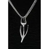 MOOYE ® - Collectie Zilveren Tulp ketting hanger - middel