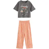 Next - Meisjes - Halloween pyjama met wijde pijpen - Grijs