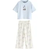 Next - Meisjes - Moomins pyjama met wijde pijpen - Crème