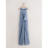 Next - Dames - Jersey jumpsuit met gedraaide taille - Blauw