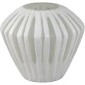 Ptmd Ireka White Handcut Solid Glass Angular Round S