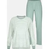 Mey Pyjama lang Serie Willow Stripes Seasalt Green | Maat 44