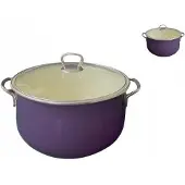 Epewex Degelijk Emaille Pan met Deksel 6L - Fiolet