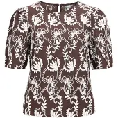 Object Blouse 'OBJMya' bruin / wit