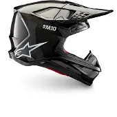 Alpinestars Supertech S-M10 Solid Helm Ece 22.06 Zwart Glanzend Carbon Maat S