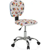Hjh OFFICE Bureaustoel voor kinderen / Draaistoel voor kinderen KID BUBBLE Einhorn stof kleurrijk