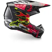 Alpinestars S-M5 Rash Helm Ece 22.06 Donkergrijs Felrood Glanzend Maat L