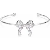 Cilla Jewels Zilverkleurige Open Damesarmband met Strik van Edelstaal
