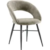 Pronto Wonen Eetkamerstoel Marasino - Beige/Grijs - Velvet - 4 Poten -