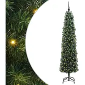 vidaXL Kunstkerstboom Groen 210 cm PVC en Staal en Kunststof