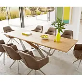 DELIFE Eetkamertafel Edge eiken natuur 260x100x2,5-3 Spider staal roestvrij staal Live-Edge