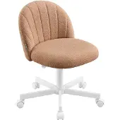 Songmics Homeoffice Stuhl mit Fleecebezug und weicher Polsterung, Karamelbruin