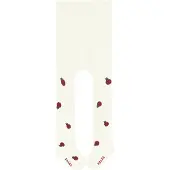 Falke Cute Ladybug dun gedessineerd katoen panty baby wit - maat 80-92