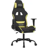 vidaXL Gamingstoel met voetsteun, zwart en lichtgroen, met stoffen bekleding