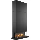 Xaralyn Elektrische wandhaard - Disegno 90XLB - zwart hout - 1400 Watt verwarming - met afstandsbediening - 3-zijdige elektrische haard - sfeerhaard