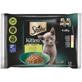 Sheba Natvoer voor Kitten Pouch 4x85g