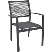 Lesli Living Vito stapelbare tuinstoel met rope antraciet - Aluminium/Rope - Stapelbare stoel - |