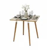 Northix Vierkante eettafel met bamboepoten