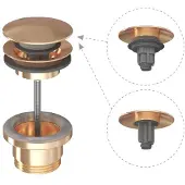 Ravak - Wastafel afvoerplug, Clickclack, geborsteld rosé goud X01841
