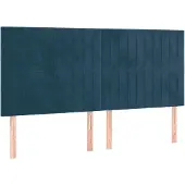 vidaXL Hoofdbord donkerblauw 180x5x118/128 cm fluweel