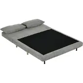 HOMCOM slaapbank, opklapbed met slaapfunctie, rugkussens, fluweellook, grijs