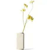 HEMA Vaas ⌀9x18cm Kub Keramiek Wit (wit)