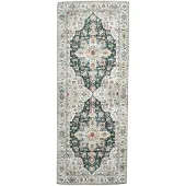 FRAAI Wasbare loper - Domingo Mandala Donkergroen - 80x300cm