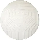 FRAAI Rond Scandinavisch vloerkleed - Charm Curves Wit - Ø 80cm