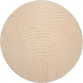 FRAAI Rond Scandinavisch vloerkleed - Charm Curves Beige - Ø 200cm