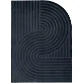 FRAAI Organisch Vloerkleed - Flowy Wavy Antraciet | Wasbaar - 120x170cm