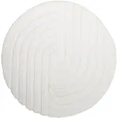 FRAAI Rond hoogpolig vloerkleed - Carvy Curves Crème - Ø 80cm