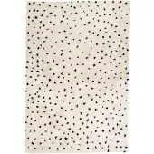 FRAAI Hoogpolig vloerkleed - Grand Dots Creme/Zwart | Sfeer - 140x200cm