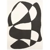 FRAAI Japandi vloerkleed - Yori Abstract Creme/Zwart - 120x170cm