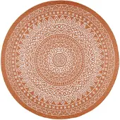 FRAAI Rond buitenkleed - Summer Azteca Terracotta - Ø 100cm