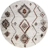 FRAAI Rond hoogpolig vloerkleed - Blend Aztec Terracotta | Uniek - Ø 100cm