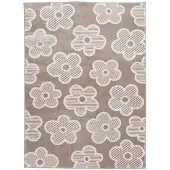 Little Olly Kinderkamer vloerkleed - Bowie Bloem Taupe - 80x150cm