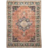 FRAAI Binnen- en buitenkleed - Kairo Medaillon Terracotta/Donkerblauw - 120x170cm