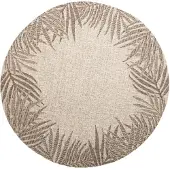 FRAAI Rond buiten vloerkleed - Tiga Edge Taupe - Ø 100cm