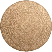 FRAAI Rond jute buitenkleed - Mavi Medaillon Bruin/Creme - Ø 100cm