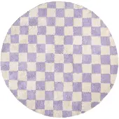 FRAAI Rond retro vloerkleed - Gambit Lila/Wit - Ø 80cm
